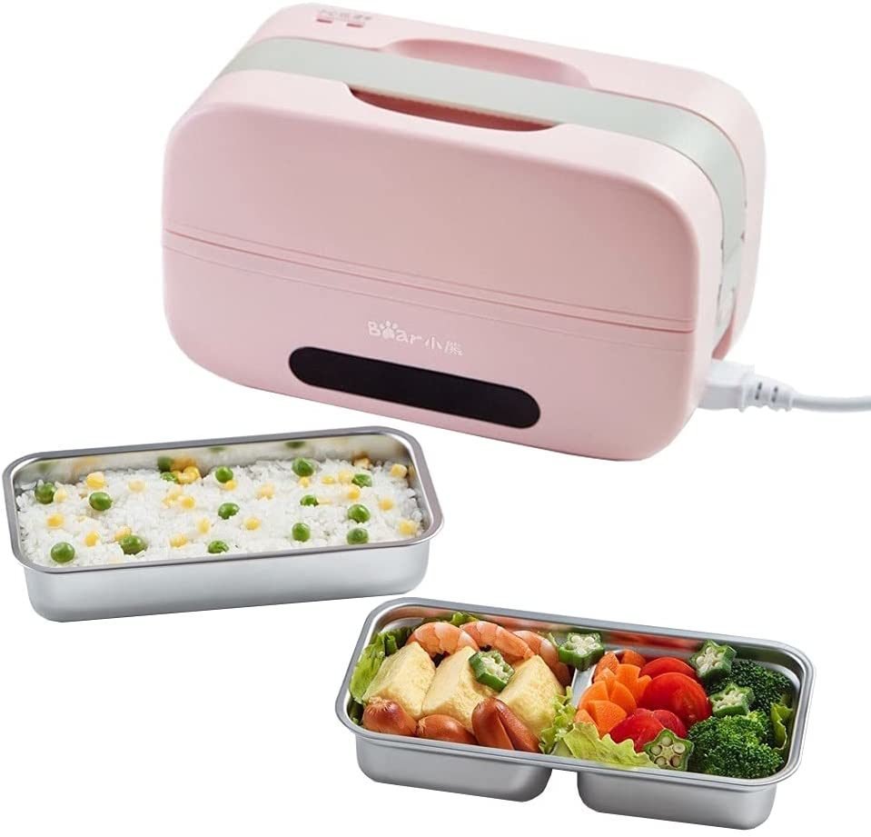 Bear DFH-B10T6 Self Heated Lunch Box, Leakproof Plug-in Lunch Box, with Keep Warm Function, 120V, Pink Bear DFH-B10T6 Self Heated Lunch Box, Leakproof Plug-in Lunch Box, with Keep Warm Function, 120V, Pink