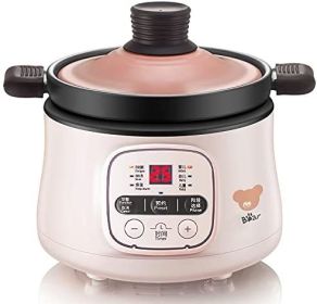 Bear DSG-B08K1 Infant Mini Ceramic Linner Slow Cooker, Congee&Soup Mode for Infant, Baby and Child, Pink, 0.8L